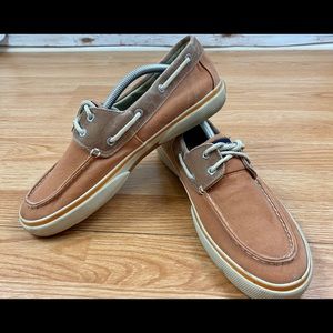 Burnt orange Canvas Sperry Top Siders 10M